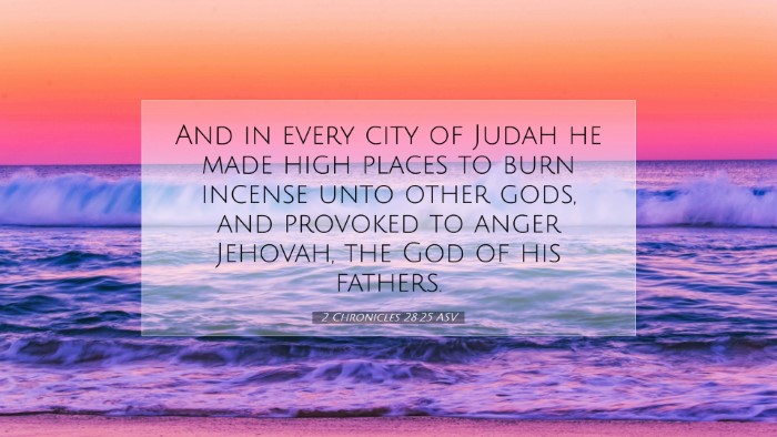 Picture 07 - 2 Chronicles 28:25 ASV Desktop Wallpaper - And in every city of Judah he made high places to - Desktop Bible Verse Wallpaper