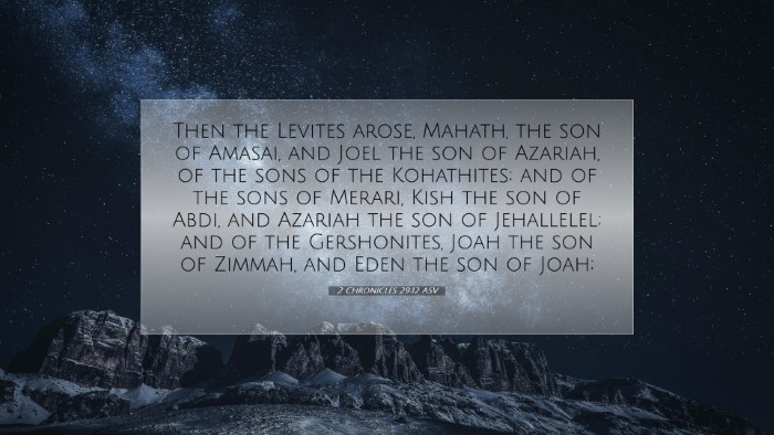 Picture 07 - 2 Chronicles 29:12 ASV Desktop Wallpaper - Then the Levites arose, Mahath, the son of - Desktop Bible Verse Wallpaper