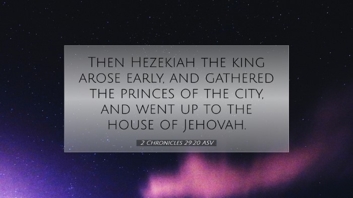 Picture 07 - 2 Chronicles 29:20 ASV Desktop Wallpaper - Then Hezekiah the king arose early, and gathered - Desktop Bible Verse Wallpaper