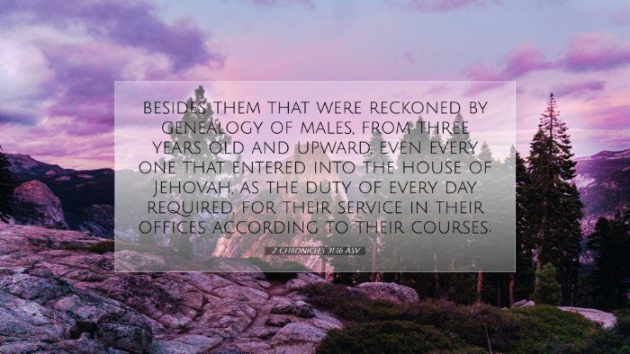 Picture 07 - 2 Chronicles 31:16 ASV Desktop Wallpaper - besides them that were reckoned by genealogy of - Desktop Bible Verse Wallpaper