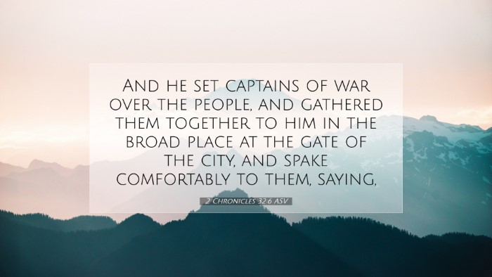 Picture 07 - 2 Chronicles 32:6 ASV Desktop Wallpaper - And he set captains of war over the people, and - Desktop Bible Verse Wallpaper