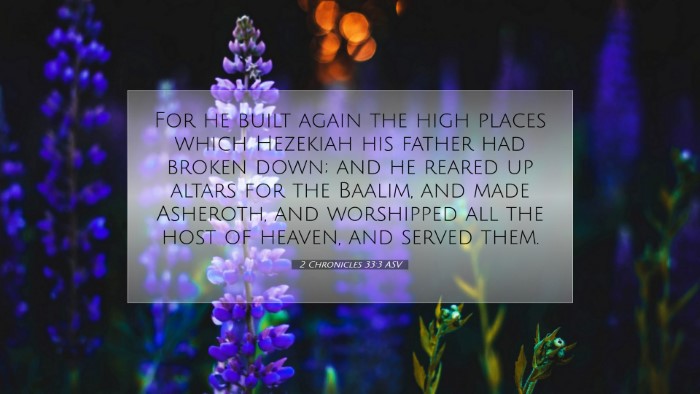 Picture 07 - 2 Chronicles 33:3 ASV Desktop Wallpaper - For he built again the high places which Hezekiah - Desktop Bible Verse Wallpaper