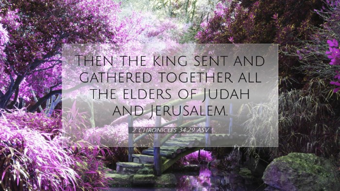Picture 07 - 2 Chronicles 34:29 ASV Desktop Wallpaper - Then the king sent and gathered together all the - Desktop Bible Verse Wallpaper