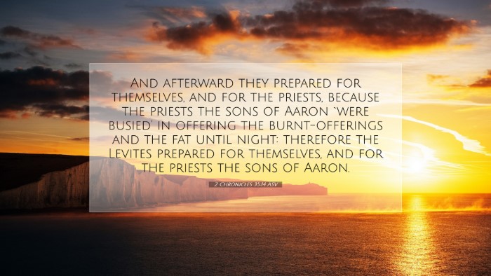 Picture 07 - 2 Chronicles 35:14 ASV Desktop Wallpaper - And afterward they prepared for themselves, and - Desktop Bible Verse Wallpaper