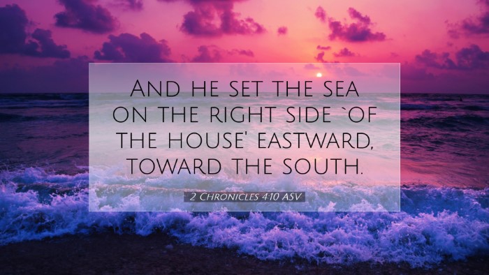 Picture 07 - 2 Chronicles 4:10 ASV Desktop Wallpaper - And he set the sea on the right side `of the - Desktop Bible Verse Wallpaper