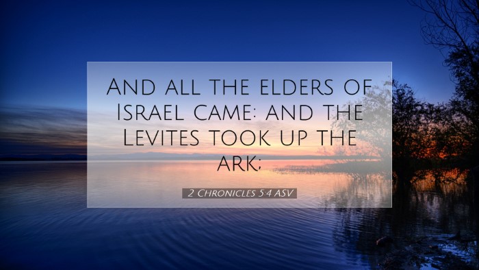 Picture 07 - 2 Chronicles 5:4 ASV Desktop Wallpaper - And all the elders of Israel came: and the - Desktop Bible Verse Wallpaper