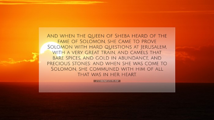 Picture 07 - 2 Chronicles 9:1 ASV Desktop Wallpaper - And when the queen of Sheba heard of the fame of - Desktop Bible Verse Wallpaper