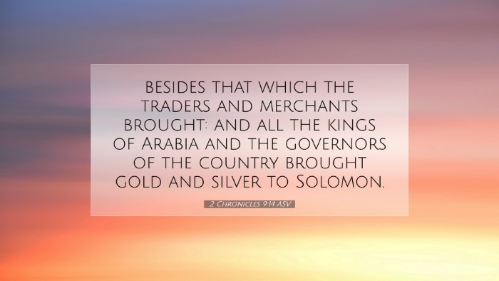 Picture 07 - 2 Chronicles 9:14 ASV Desktop Wallpaper - besides that which the traders and merchants - Desktop Bible Verse Wallpaper