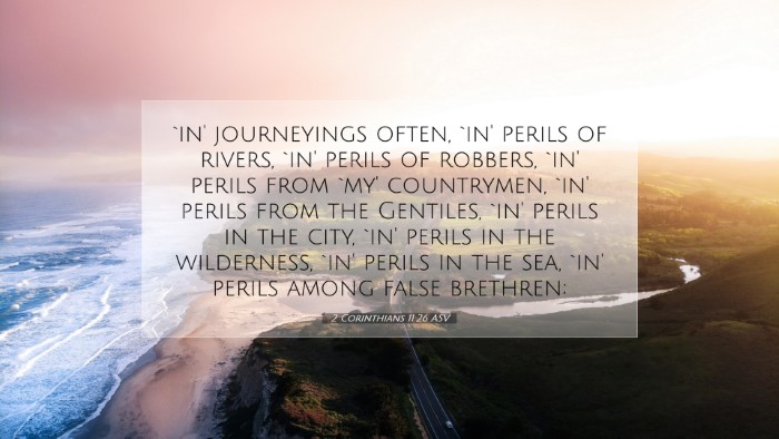 Picture 07 - 2 Corinthians 11:26 ASV Desktop Wallpaper - `in' journeyings often, `in' perils of rivers, - Desktop Bible Verse Wallpaper
