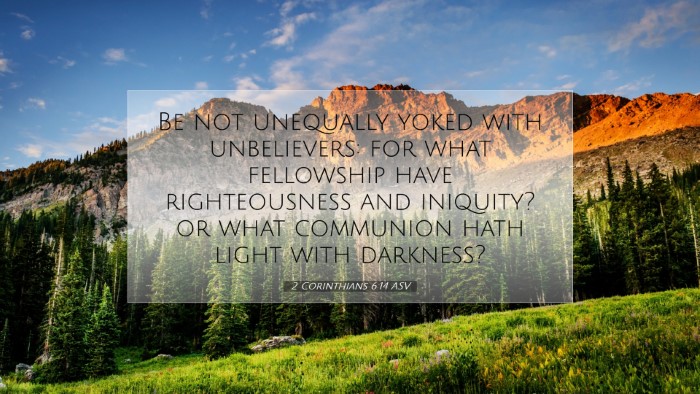 Picture 07 - 2 Corinthians 6:14 ASV Desktop Wallpaper - Be not unequally yoked with unbelievers: for what - Desktop Bible Verse Wallpaper