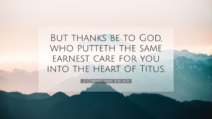 Picture 07 - 2 Corinthians 8:16 ASV Desktop Wallpaper - But thanks be to God, who putteth the same - Desktop Bible Verse Wallpaper