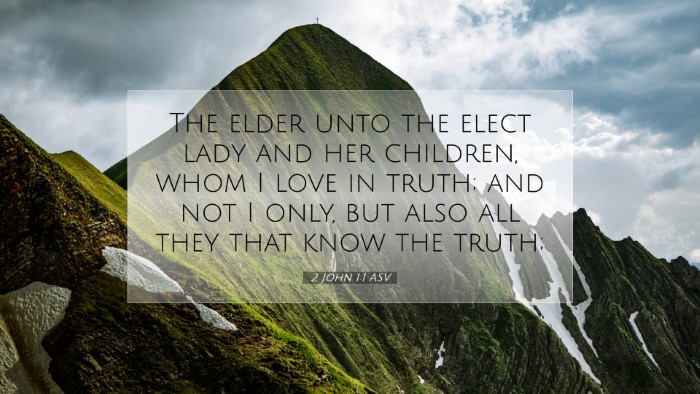 Picture 07 - 2 John 1:1 ASV Desktop Wallpaper - The elder unto the elect lady and her children, - Desktop Bible Verse Wallpaper