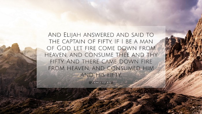 Picture 07 - 2 Kings 1:10 ASV Desktop Wallpaper - And Elijah answered and said to the captain of - Desktop Bible Verse Wallpaper