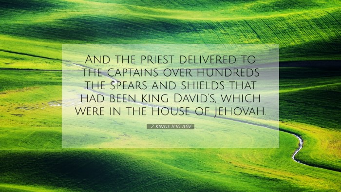 Picture 07 - 2 Kings 11:10 ASV Desktop Wallpaper - And the priest delivered to the captains over - Desktop Bible Verse Wallpaper