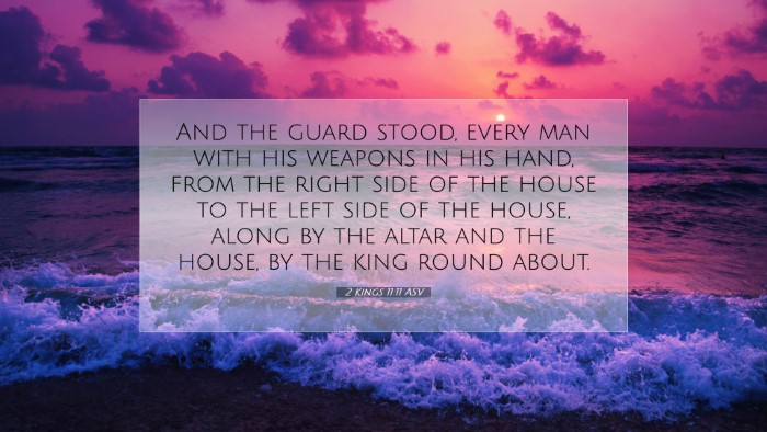Picture 07 - 2 Kings 11:11 ASV Desktop Wallpaper - And the guard stood, every man with his weapons - Desktop Bible Verse Wallpaper