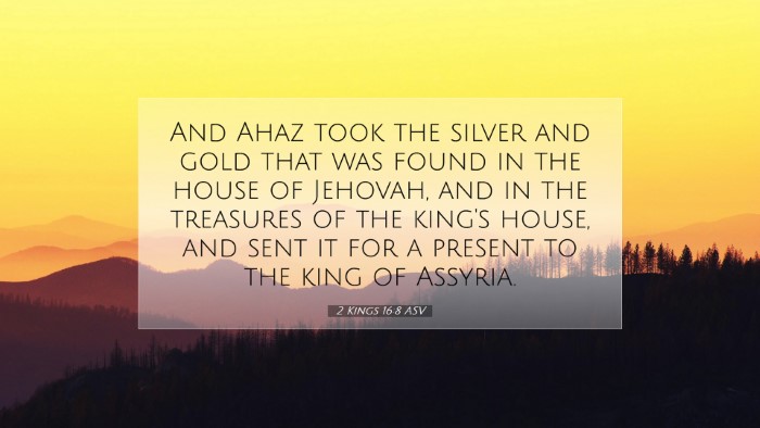 Picture 07 - 2 Kings 16:8 ASV Desktop Wallpaper - And Ahaz took the silver and gold that was found - Desktop Bible Verse Wallpaper