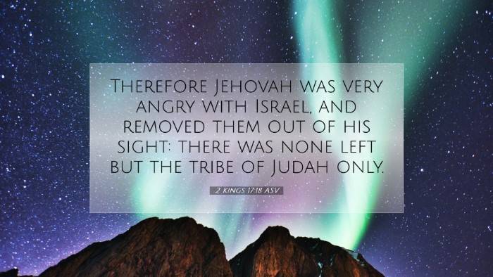Picture 07 - 2 Kings 17:18 ASV Desktop Wallpaper - Therefore Jehovah was very angry with Israel, and - Desktop Bible Verse Wallpaper