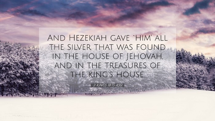 Picture 07 - 2 Kings 18:15 ASV Desktop Wallpaper - And Hezekiah gave `him' all the silver that was - Desktop Bible Verse Wallpaper