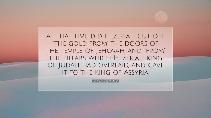Picture 07 - 2 Kings 18:16 ASV Desktop Wallpaper - At that time did Hezekiah cut off `the gold from' - Desktop Bible Verse Wallpaper