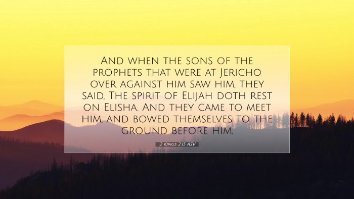 Picture 07 - 2 Kings 2:15 ASV Desktop Wallpaper - And when the sons of the prophets that were at - Desktop Bible Verse Wallpaper