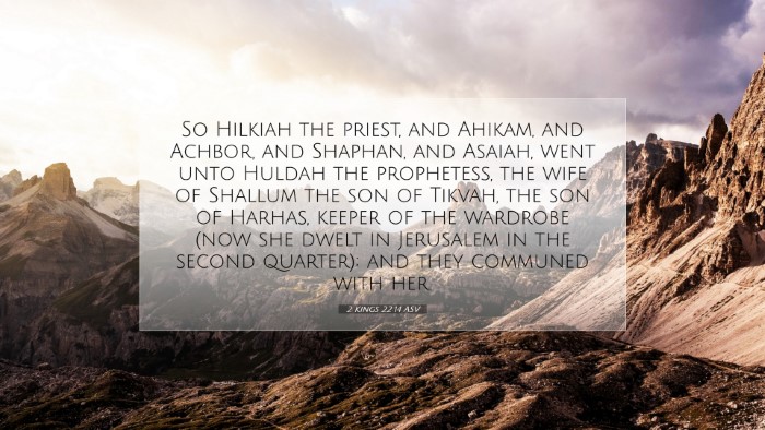 Picture 07 - 2 Kings 22:14 ASV Desktop Wallpaper - So Hilkiah the priest, and Ahikam, and Achbor, - Desktop Bible Verse Wallpaper