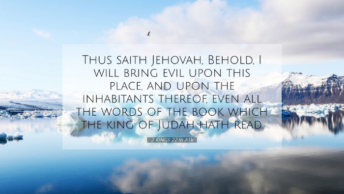 Picture 07 - 2 Kings 22:16 ASV Desktop Wallpaper - Thus saith Jehovah, Behold, I will bring evil - Desktop Bible Verse Wallpaper