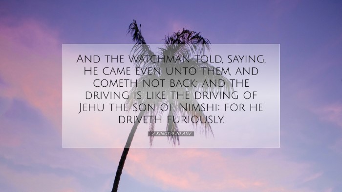 Picture 07 - 2 Kings 9:20 ASV Desktop Wallpaper - And the watchman told, saying, He came even unto - Desktop Bible Verse Wallpaper