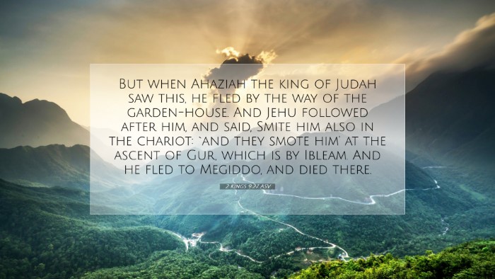 Picture 07 - 2 Kings 9:27 ASV Desktop Wallpaper - But when Ahaziah the king of Judah saw this, he - Desktop Bible Verse Wallpaper