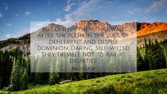 Picture 07 - 2 Peter 2:10 ASV Desktop Wallpaper - but chiefly them that walk after the flesh in the - Desktop Bible Verse Wallpaper