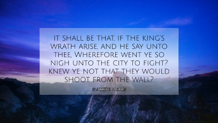 Picture 07 - 2 Samuel 11:20 ASV Desktop Wallpaper - it shall be that, if the king's wrath arise, and - Desktop Bible Verse Wallpaper