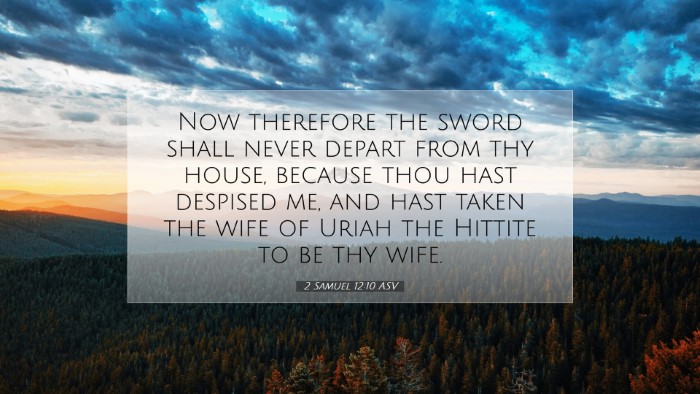 Picture 07 - 2 Samuel 12:10 ASV Desktop Wallpaper - Now therefore the sword shall never depart from - Desktop Bible Verse Wallpaper