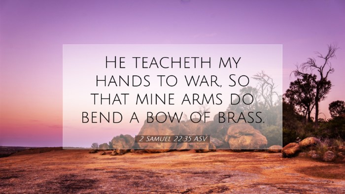 Picture 07 - 2 Samuel 22:35 ASV Desktop Wallpaper - He teacheth my hands to war, So that mine arms do - Desktop Bible Verse Wallpaper