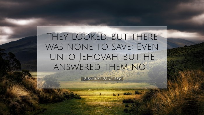 Picture 07 - 2 Samuel 22:42 ASV Desktop Wallpaper - They looked, but there was none to save; Even - Desktop Bible Verse Wallpaper