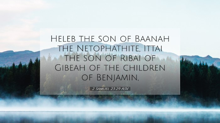 Picture 07 - 2 Samuel 23:29 ASV Desktop Wallpaper - Heleb the son of Baanah the Netophathite, Ittai - Desktop Bible Verse Wallpaper