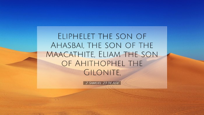 Picture 07 - 2 Samuel 23:34 ASV Desktop Wallpaper - Eliphelet the son of Ahasbai, the son of the - Desktop Bible Verse Wallpaper