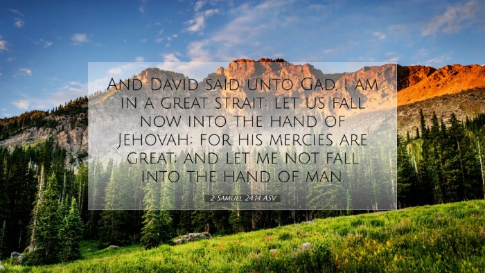Picture 07 - 2 Samuel 24:14 ASV Desktop Wallpaper - And David said unto Gad, I am in a great strait: - Desktop Bible Verse Wallpaper