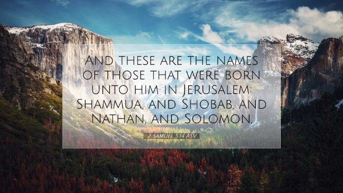 Picture 07 - 2 Samuel 5:14 ASV Desktop Wallpaper - And these are the names of those that were born - Desktop Bible Verse Wallpaper