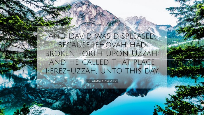 Picture 07 - 2 Samuel 6:8 ASV Desktop Wallpaper - And David was displeased, because Jehovah had - Desktop Bible Verse Wallpaper
