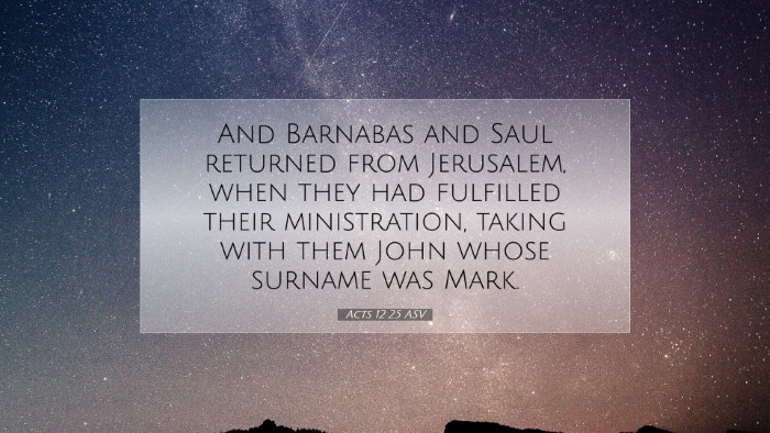 Picture 07 - Acts 12:25 ASV Desktop Wallpaper - And Barnabas and Saul returned from Jerusalem, - Desktop Bible Verse Wallpaper
