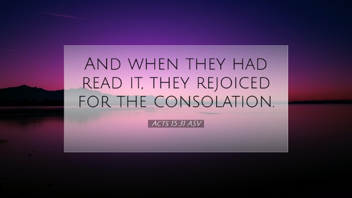 Picture 07 - Acts 15:31 ASV Desktop Wallpaper - And when they had read it, they rejoiced for the - Desktop Bible Verse Wallpaper