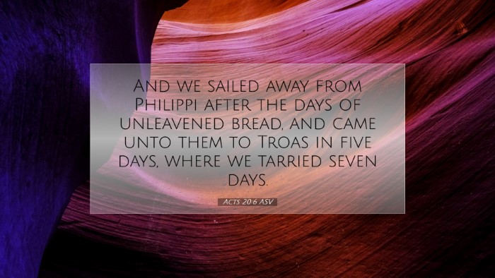 Picture 07 - Acts 20:6 ASV Desktop Wallpaper - And we sailed away from Philippi after the days - Desktop Bible Verse Wallpaper