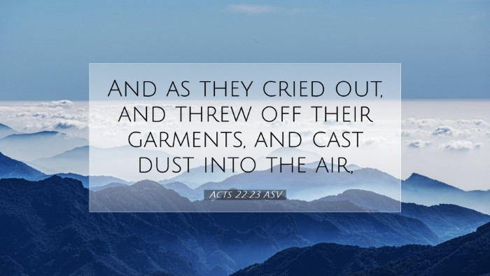 Picture 07 - Acts 22:23 ASV Desktop Wallpaper - And as they cried out, and threw off their - Desktop Bible Verse Wallpaper