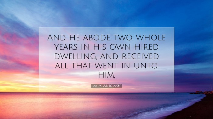 Picture 07 - Acts 28:30 ASV Desktop Wallpaper - And he abode two whole years in his own hired - Desktop Bible Verse Wallpaper