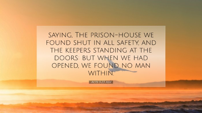 Picture 07 - Acts 5:23 ASV Desktop Wallpaper - saying, The prison-house we found shut in all - Desktop Bible Verse Wallpaper