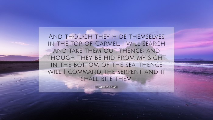 Picture 07 - Amos 9:3 ASV Desktop Wallpaper - And though they hide themselves in the top of - Desktop Bible Verse Wallpaper