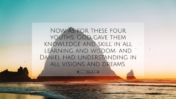Picture 07 - Daniel 1:17 ASV Desktop Wallpaper - Now as for these four youths, God gave them - Desktop Bible Verse Wallpaper