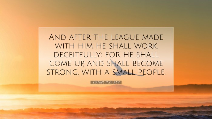 Picture 07 - Daniel 11:23 ASV Desktop Wallpaper - And after the league made with him he shall work - Desktop Bible Verse Wallpaper