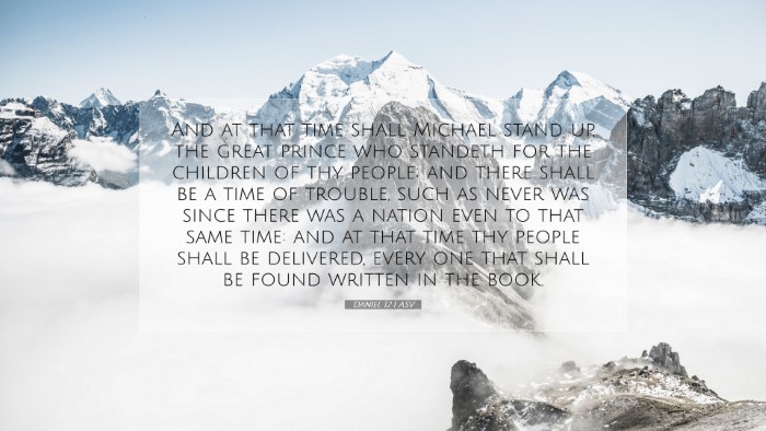 Picture 07 - Daniel 12:1 ASV Desktop Wallpaper - And at that time shall Michael stand up, the - Desktop Bible Verse Wallpaper