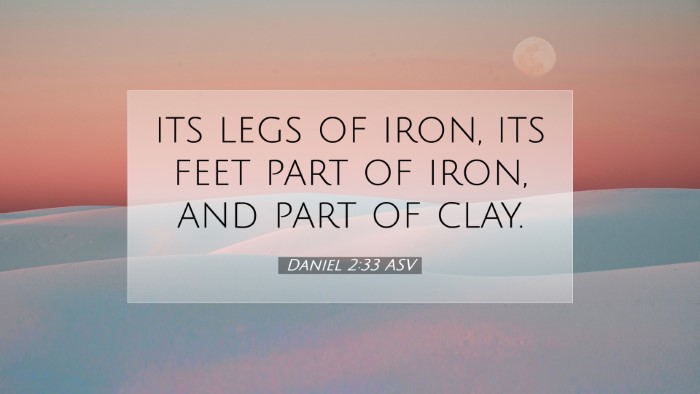 Picture 07 - Daniel 2:33 ASV Desktop Wallpaper - its legs of iron, its feet part of iron, and part - Desktop Bible Verse Wallpaper