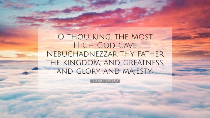 Picture 07 - Daniel 5:18 ASV Desktop Wallpaper - O thou king, the Most High God gave - Desktop Bible Verse Wallpaper